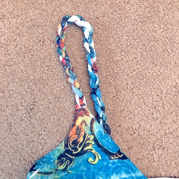 Cristina Love Summer Maxi Dress Women Medium Blue Yellow Touch of Bling Sundress - Picture 10 of 11